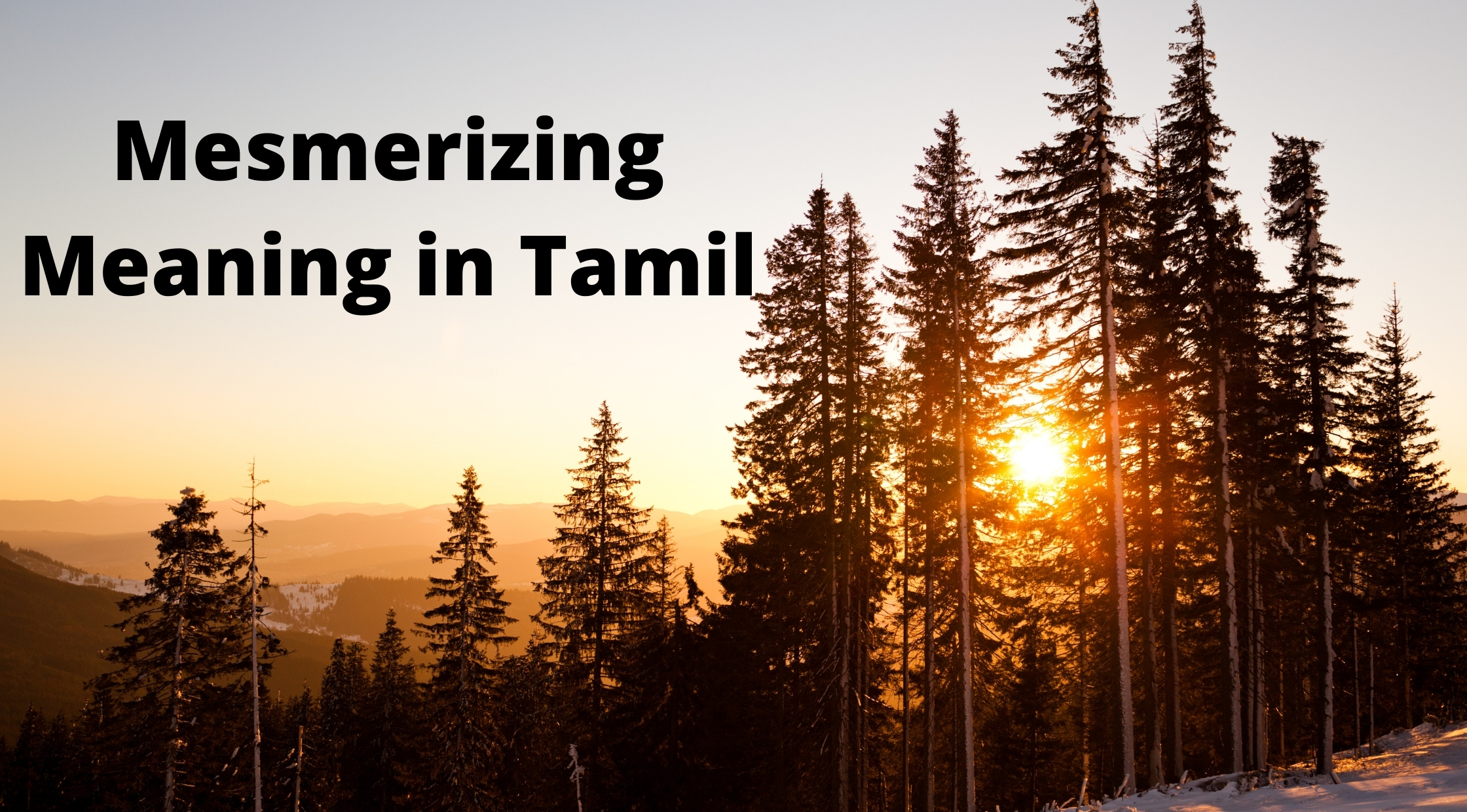 Mesmerizing Meaning in Tamil